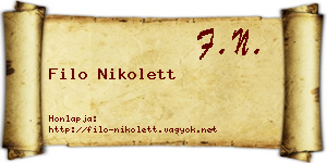 Filo Nikolett névjegykártya