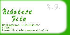 nikolett filo business card
